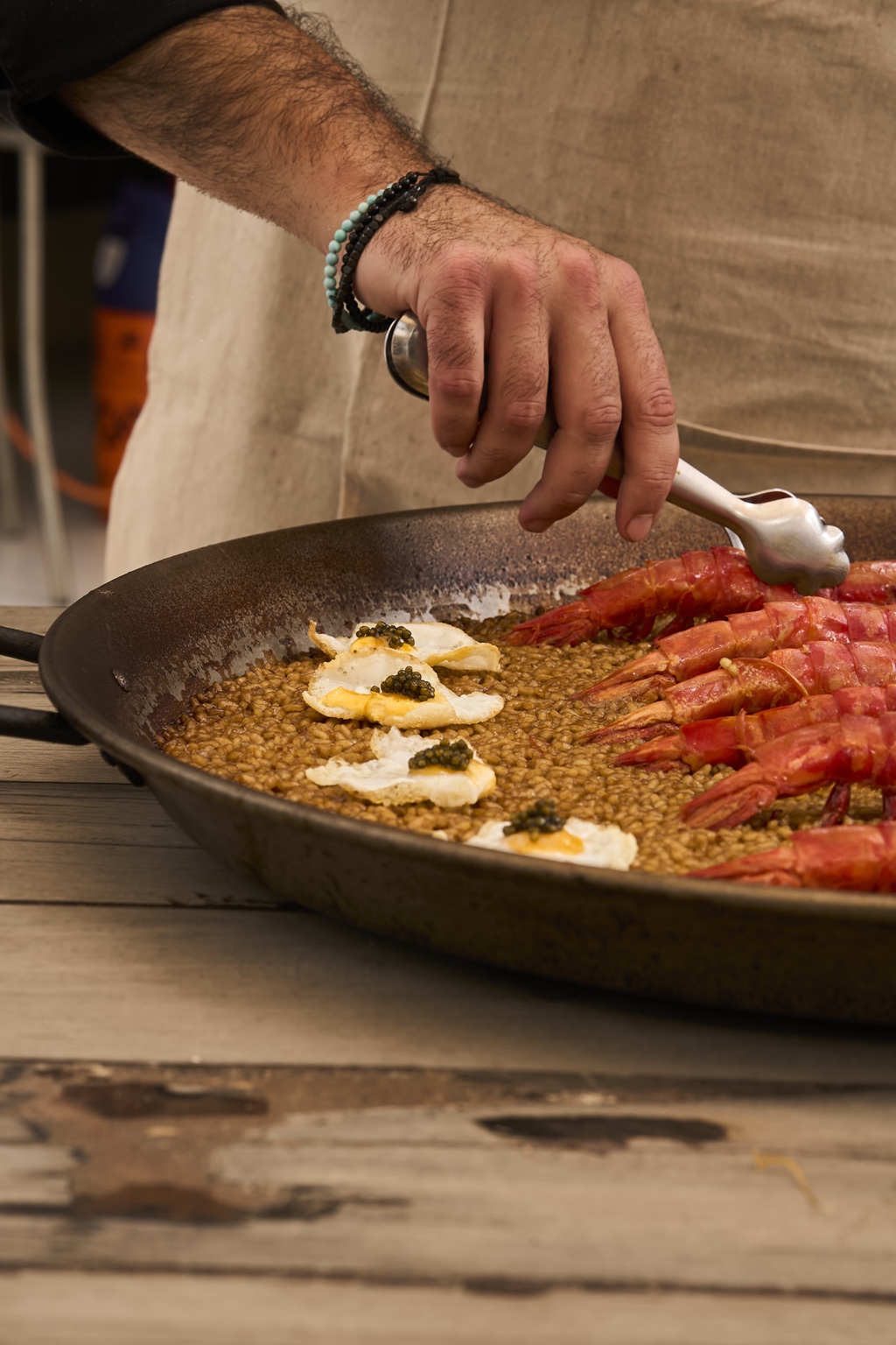Arroz de autor con carabinero preparado en directo por Joselu Cook